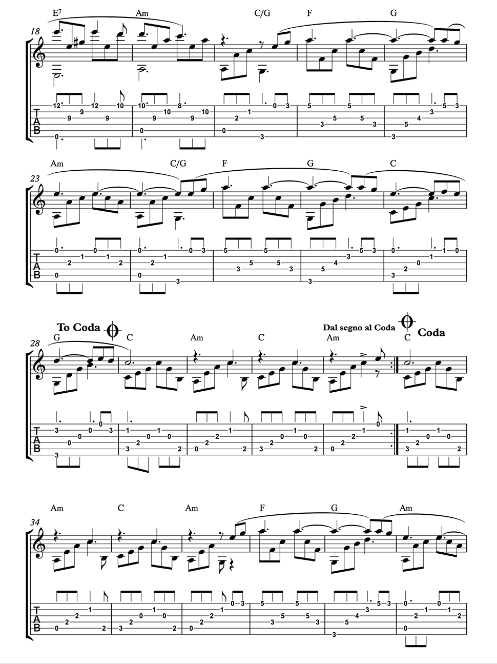 what a wonderful world guitar tab fingerstyle